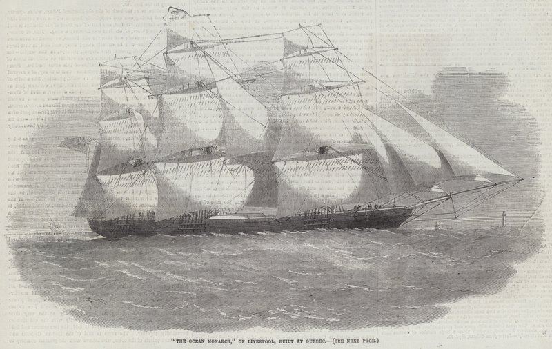 Ocean Monarch, z Liverpoolu, postavený v Quebecu od Edwin Weedon