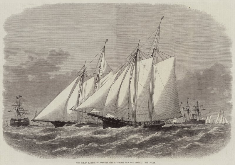 Ocean Yacht-Race mezi Dauntless a Cambria, Start od Edwin Weedon