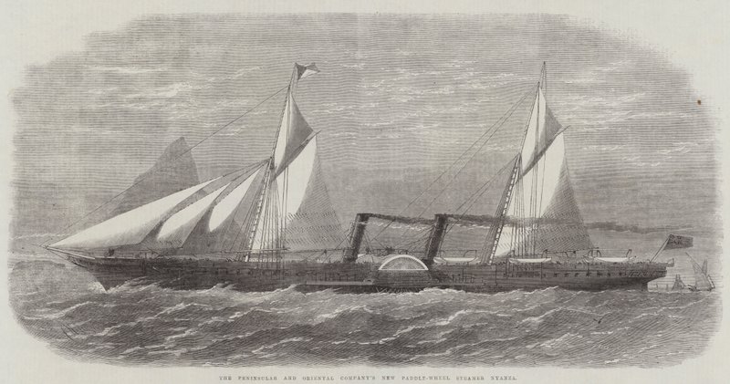 Nový kolesový parník Nyanza společnosti Peninsular and Oriental Company od Edwin Weedon