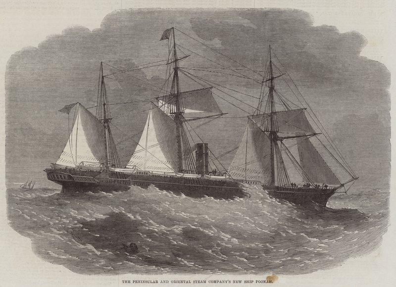 Nová loď Poonah společnosti Peninsular and Oriental Steam Company od Edwin Weedon