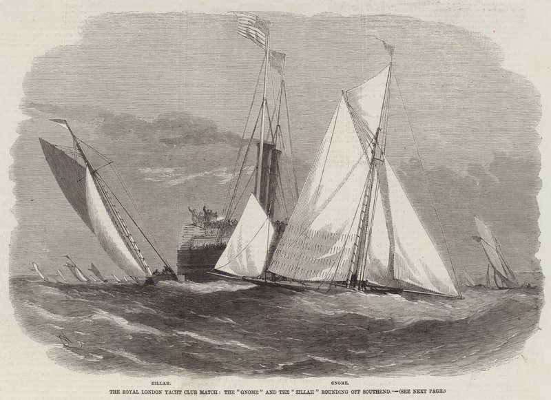 Zápas Royal London Yacht Club Match, Gnome a Zillah završující Southend od Edwin Weedon