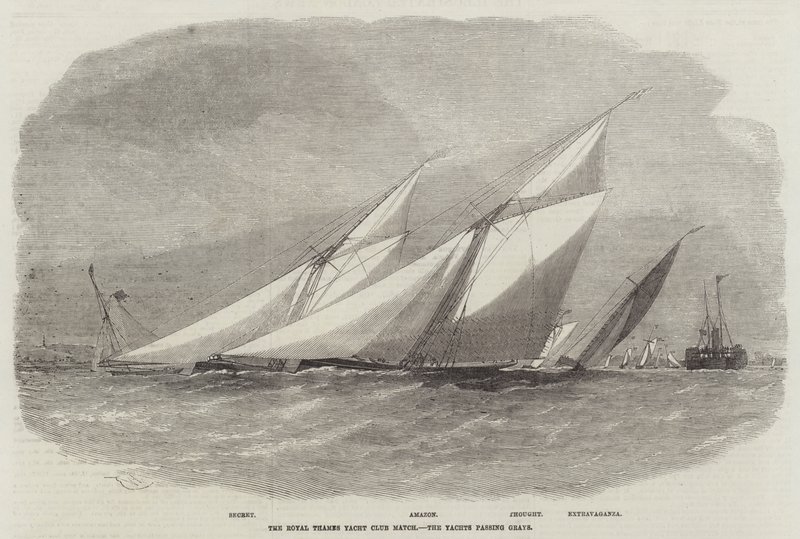 Royal Thames Yacht Club Match, Jachty projíždějící Grays od Edwin Weedon