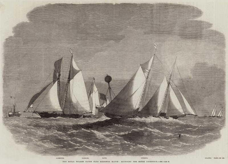 Utkání škuneru Royal Thames Yacht Club, kolem Světové lodi Myší od Edwin Weedon