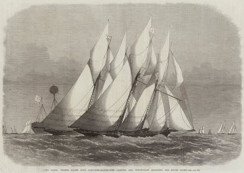 The Royal Thames Yacht Club Schooner-Match, Cambria a čarodějnictví kolem světla myši od Edwin Weedon