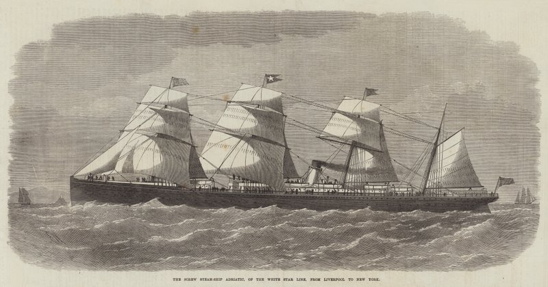 Screw Steam-Ship Adriatic, z White Star Line, z Liverpoolu do New Yorku od Edwin Weedon