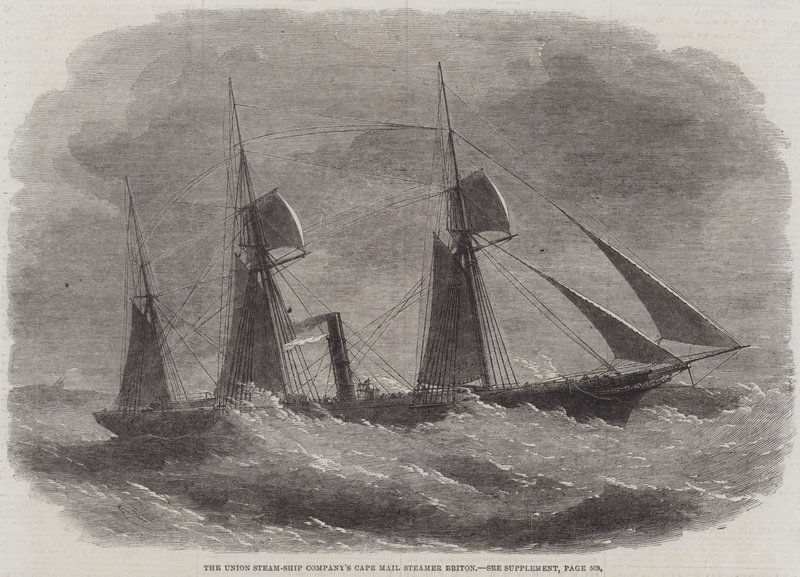 Britský parník Cape Mail společnosti Union Steam-Ship Company od Edwin Weedon