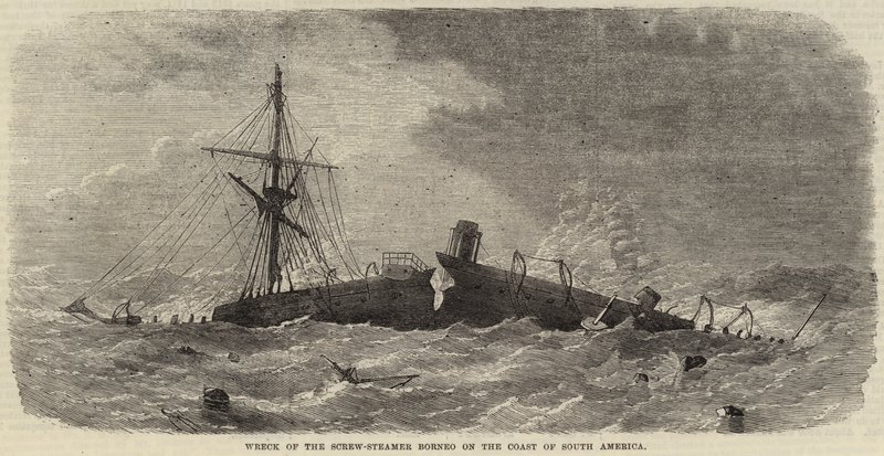 Vrak Screw-Steamer Borneo na pobřeží Jižní Ameriky od Edwin Weedon