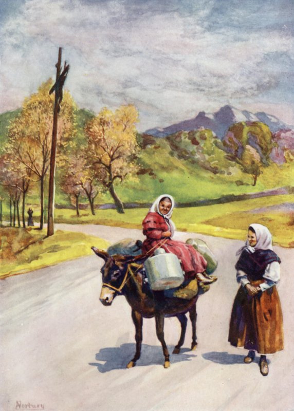Korsika: Silniční kříž (barva litho) od Edwin Arthur Norbury