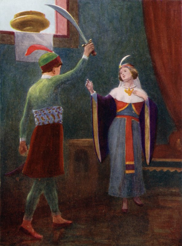 Byl ve velkém hněvu a držel v ruce svůj meč od Edwin Arthur Norbury