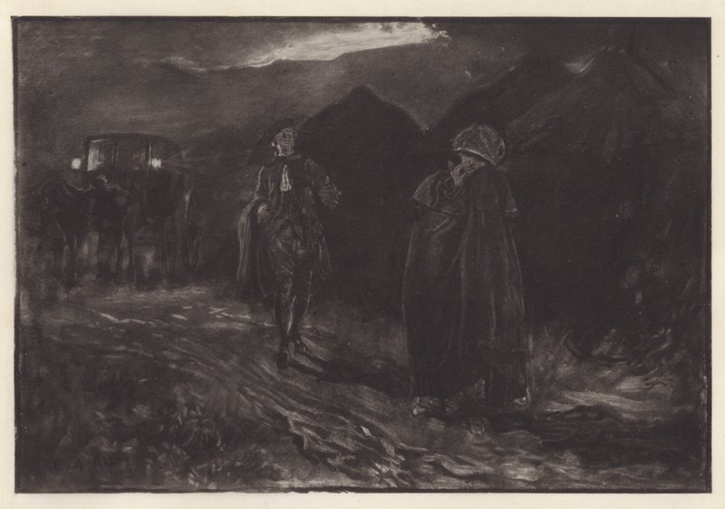 Ilustrace ke skladbě She Stoops to Conquer od Olivera Goldsmitha (litho) od Edwin Austin (after) Abbey