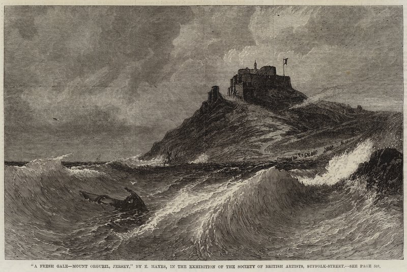 Čerstvá vichřice, Mount Orgueil, Jersey od Edwin Hayes