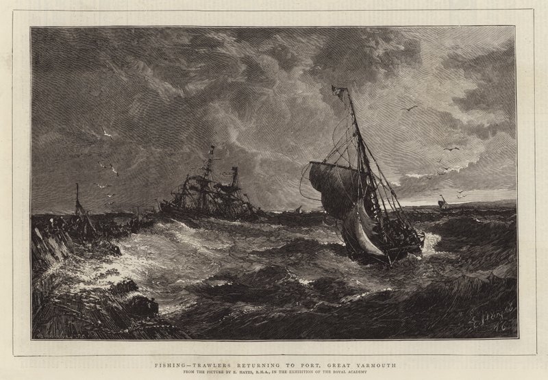 Rybaření, Trawlery se vracejí do Port, Great Yarmouth od Edwin Hayes