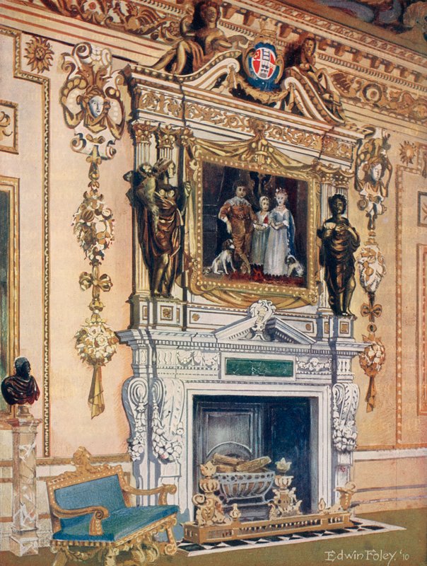 Komín v místnosti Double Cube, Wilton House od Edwin John Foley