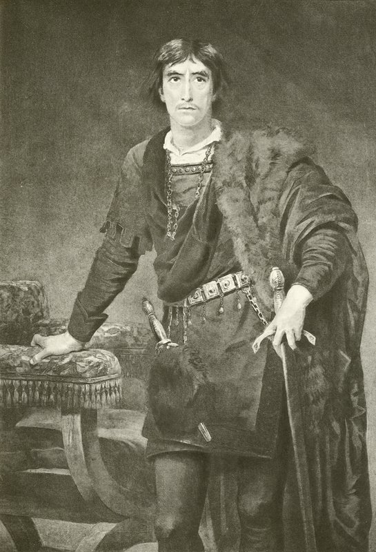 Pan Henry Irving jako Hamlet (hlubotisk) od Edwin Longsden Long