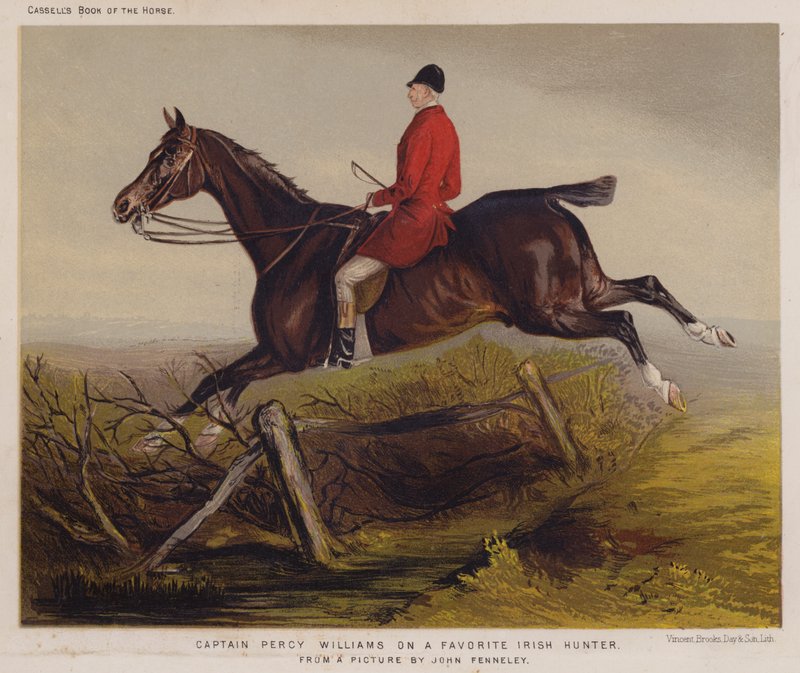 Kapitán Percy Williams na oblíbeném irském lovci (barevné lito) od Edwin Noble