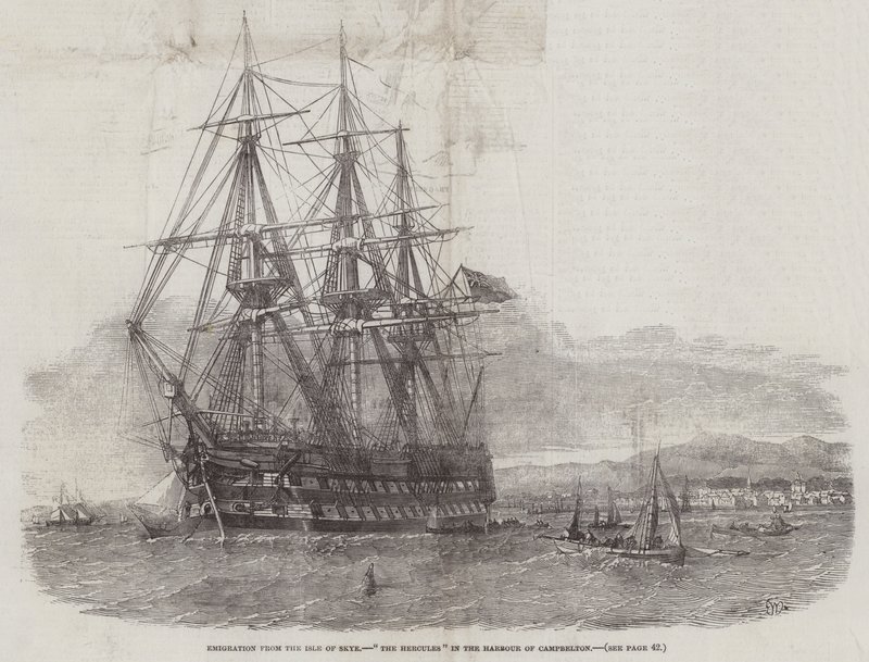 Emigrace z Isle of Skye, Hercules v přístavu Campbellton od Edwin Weedon
