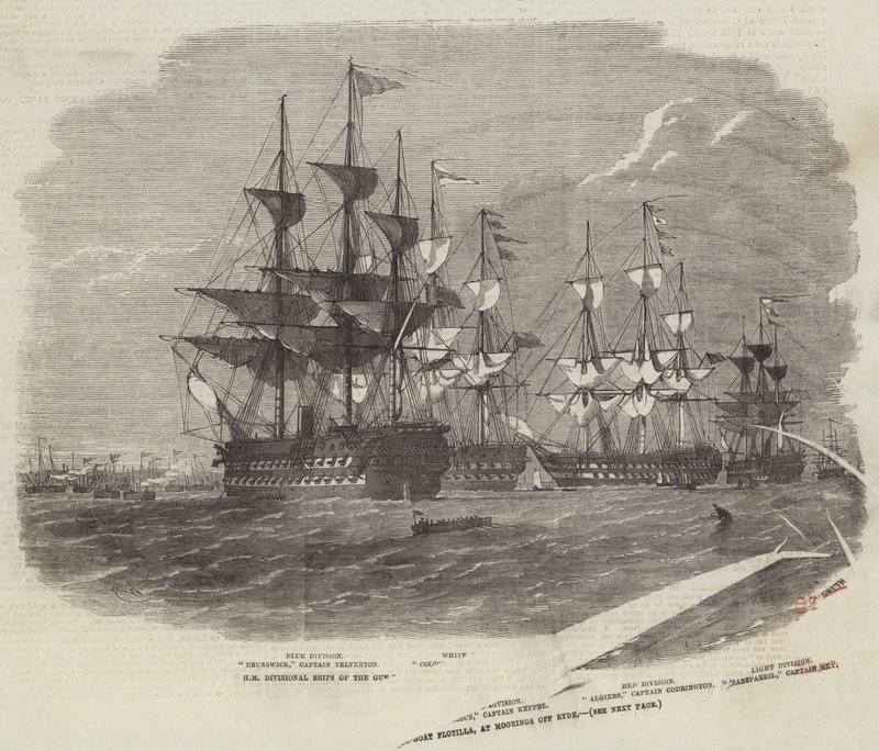 HM divizní lodě flotily dělových člunů v Moorings u Ryde od Edwin Weedon