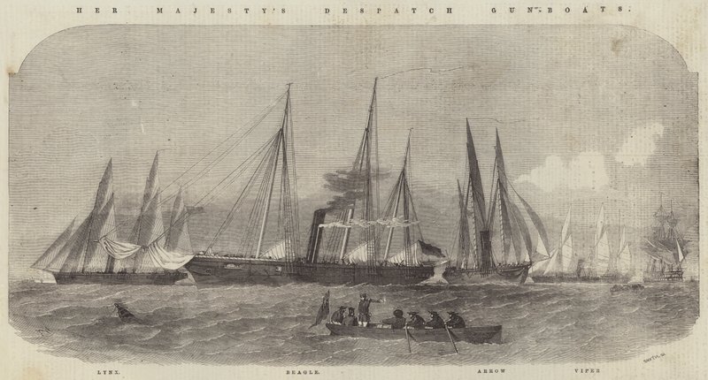 Dělové čluny Jejího Veličenstva, Lynx, Beagle, Arrow a Viper od Edwin Weedon