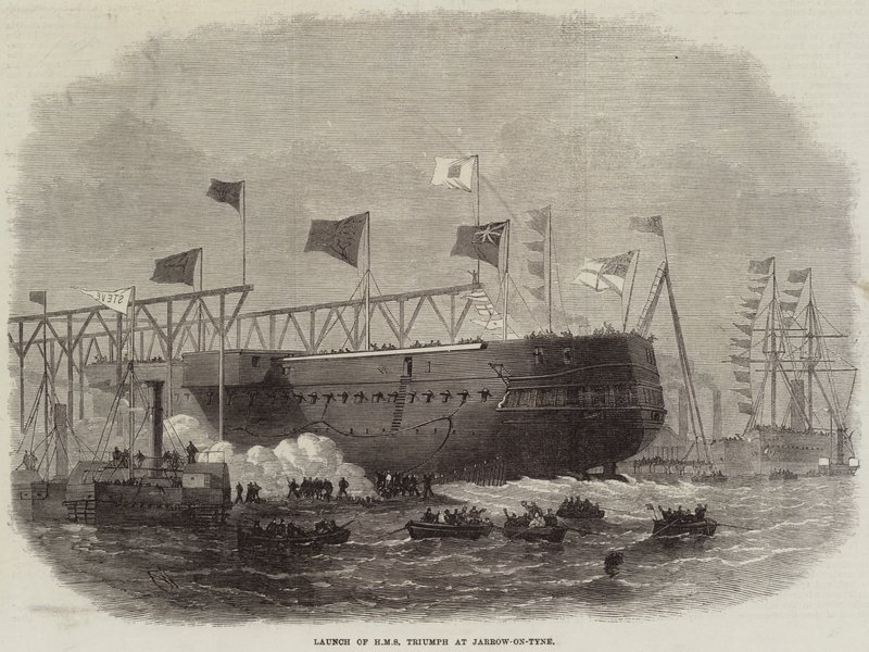 Start HMS Triumph v Jarrow-on-Tyne od Edwin Weedon
