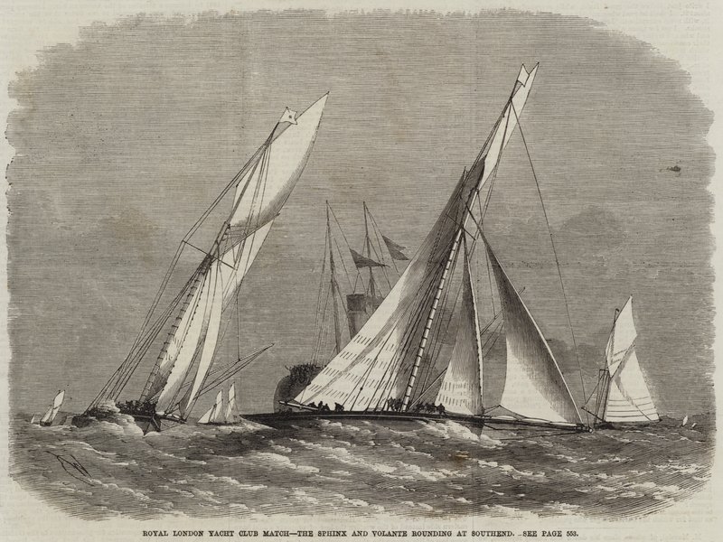 Royal London Yacht Club Match, Sphinx a Volante zaokrouhlování na Southend od Edwin Weedon