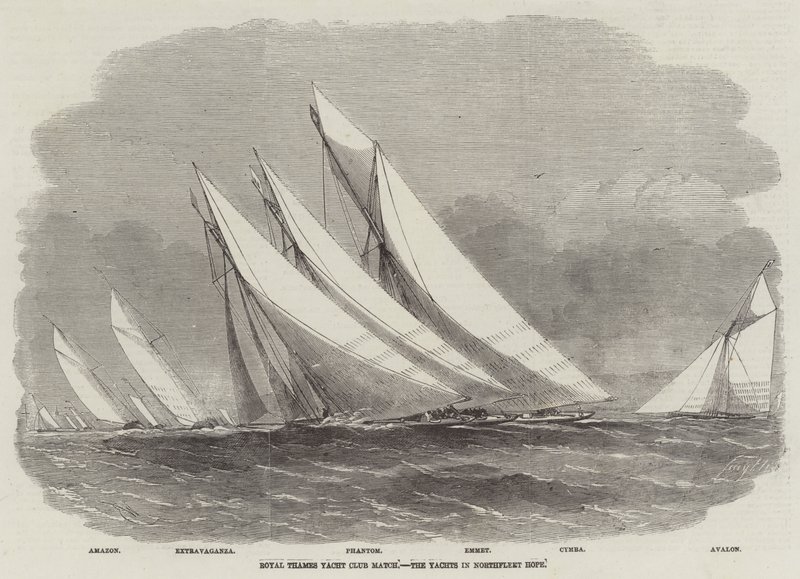 Royal Thames Yacht Club Match, jachty v Northfleet Hope od Edwin Weedon