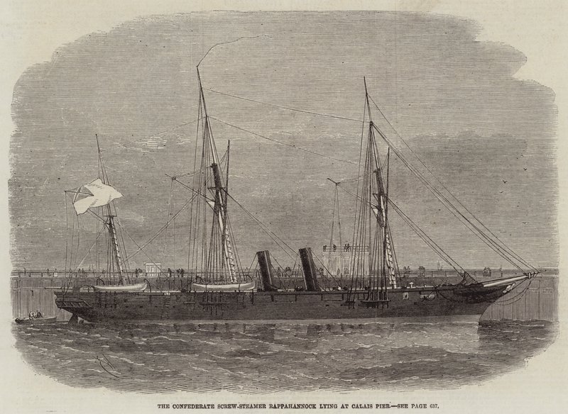 Konfederační šroubový parník Rappahannock ležící na molu v Calais od Edwin Weedon