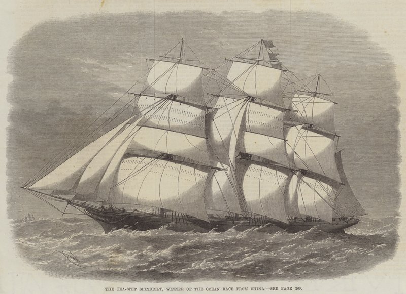 The Tea-Ship Spindrift, vítěz Ocean Race z Číny od Edwin Weedon