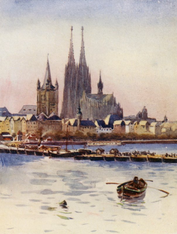 Rýn: Kolín nad Rýnem (barevná litografie) od Effie Jardine