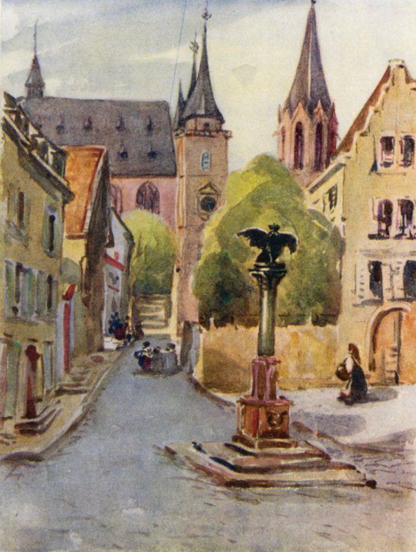 Rýn: Oppenheim (barevná litografie) od Effie Jardine