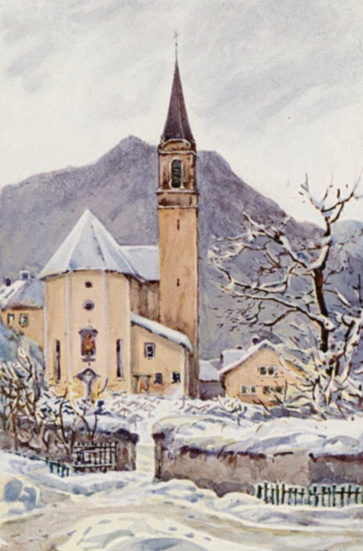 Rýn: Ragatz, Starý kostel (barevná litografie) od Effie Jardine