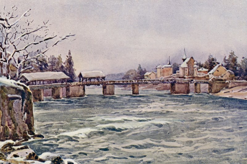Rýn: Rheinfelden (barevná litografie) od Effie Jardine