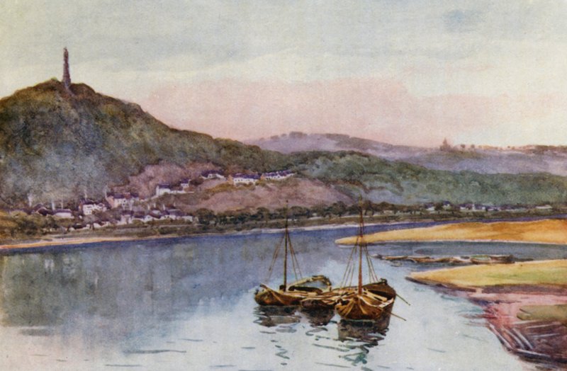 Rýn: Rýna: Mosela u Trevíru, Treves (barevná litografie) od Effie Jardine