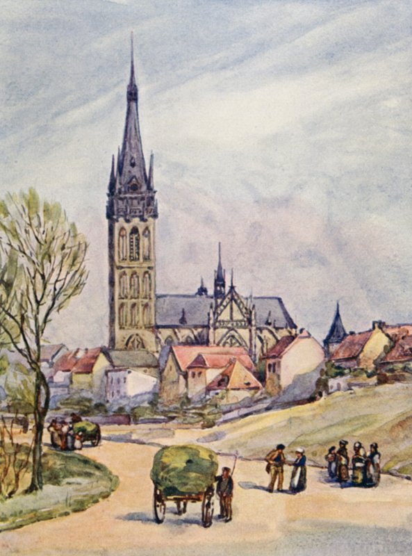 Rýn: Wesel (barevná litografie) od Effie Jardine