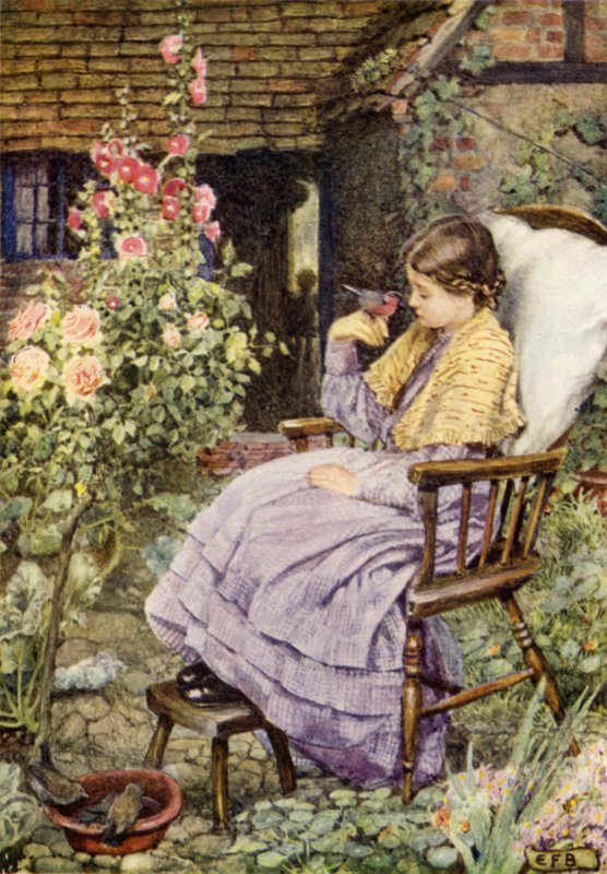 "Ale co jsou hlasy ptáků než slova, naše slova?" (barva lito) od Eleanor Fortescue Brickdale