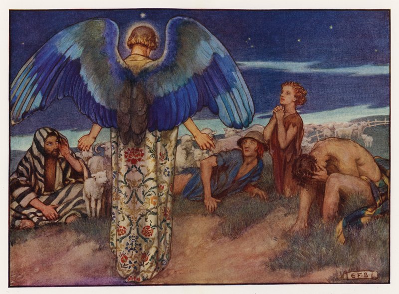 Koledy: Zatímco se pastýři dívali (barevné lito) od Eleanor Fortescue Brickdale