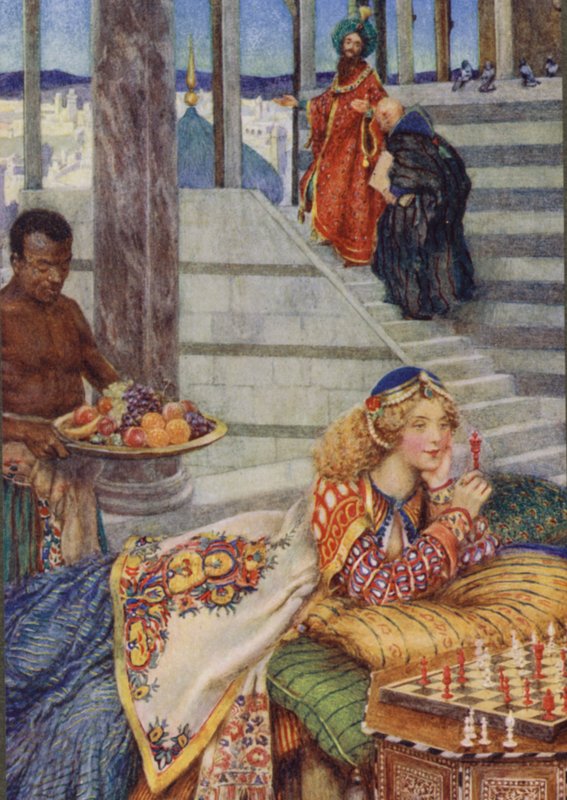 Ilustrace k Idylls of the King od Alfreda Lorda Tennysona (barevné lito) od Eleanor Fortescue Brickdale