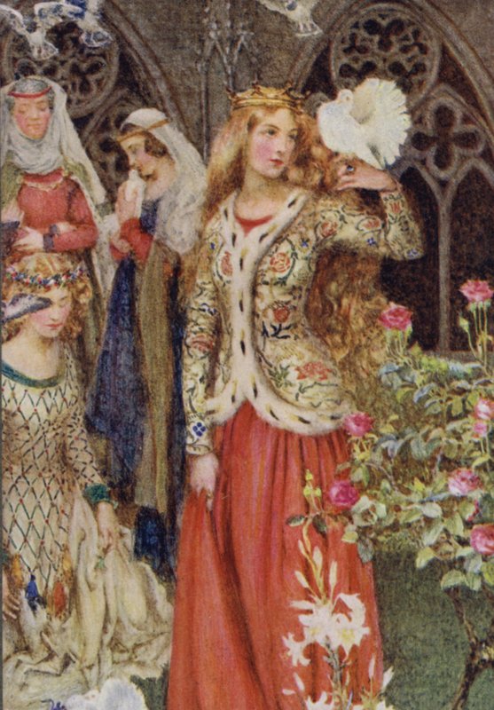 Ilustrace k Idylls of the King od Alfreda Lorda Tennysona (barevné lito) od Eleanor Fortescue Brickdale