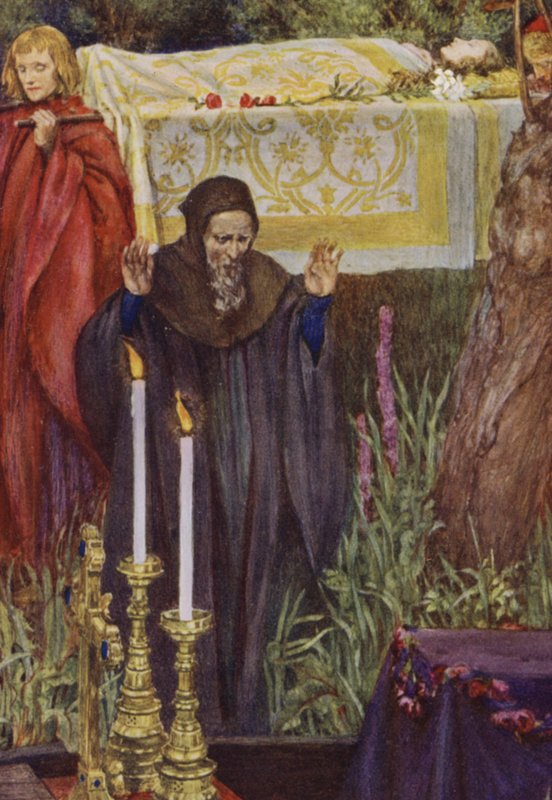 Ilustrace k Idylls of the King od Alfreda Lorda Tennysona (barevné lito) od Eleanor Fortescue Brickdale