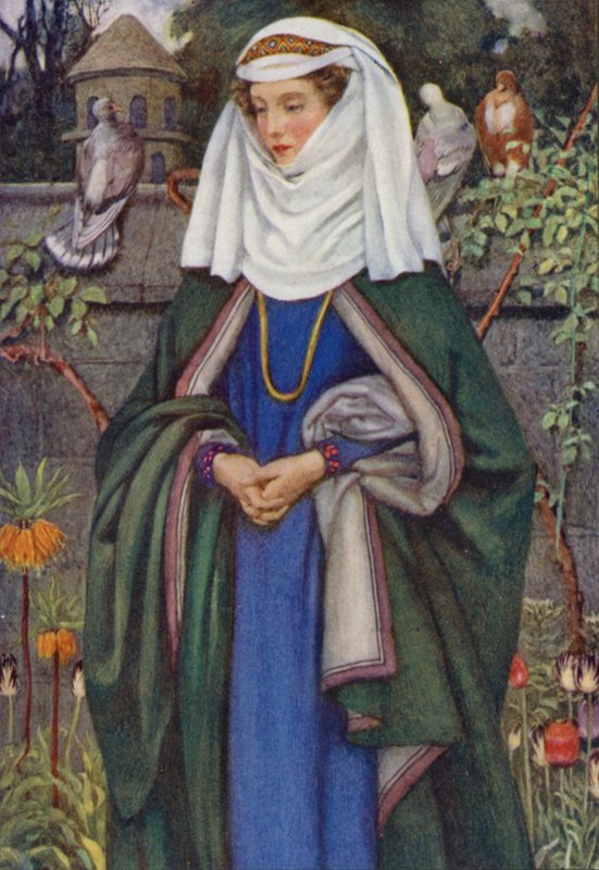 Ilustrace k Idylls of the King od Alfreda Lorda Tennysona (barevné lito) od Eleanor Fortescue Brickdale