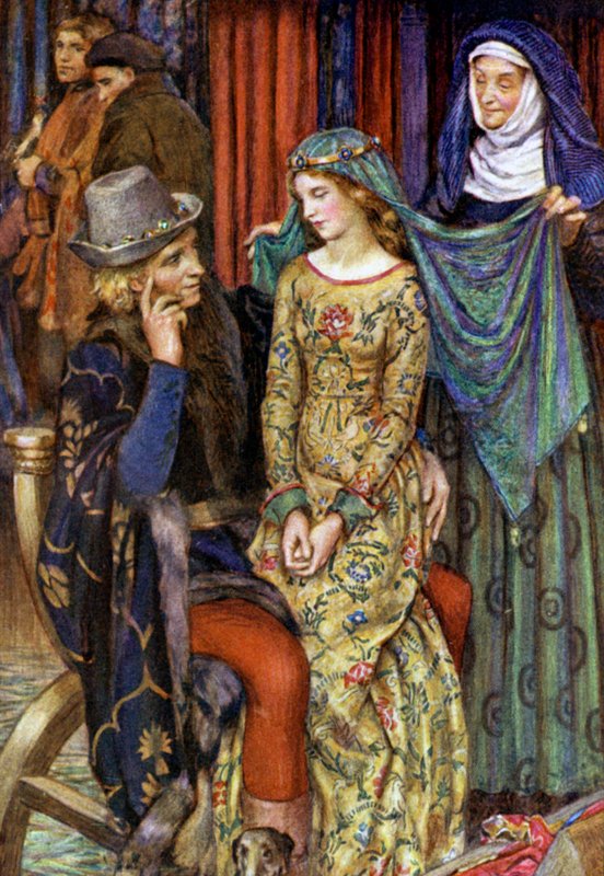 Ilustrace k Idylls of the King od Alfreda Lorda Tennysona (barevné lito) od Eleanor Fortescue Brickdale