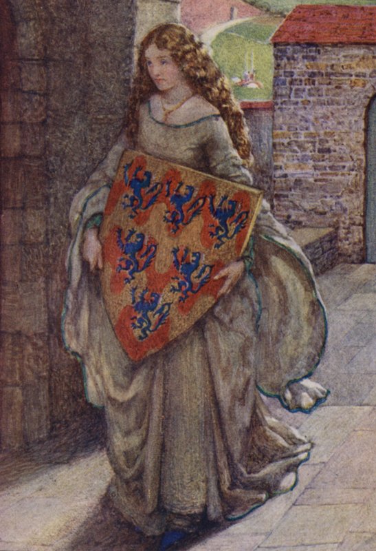 Ilustrace k Idylls of the King od Alfreda Lorda Tennysona (barevné lito) od Eleanor Fortescue Brickdale