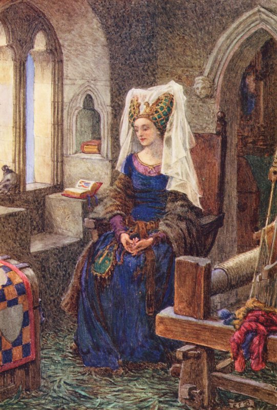 Ilustrace k filmu The Gathering of Brother Hilarius od Michaela Fairlesse (barevná litografie) od Eleanor Fortescue Brickdale