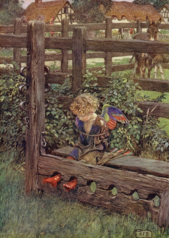 Je nějaká ztuhlá slza, kterou jako perla pohrdání nosí? Tady stojí zloděj (barva litho) od Eleanor Fortescue Brickdale