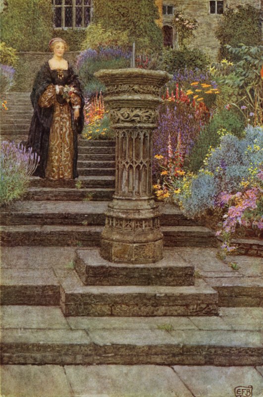 Jako k těm zahradním slávám, které zde jsou Květinové sladké podobnosti tebe (barva litho) od Eleanor Fortescue Brickdale