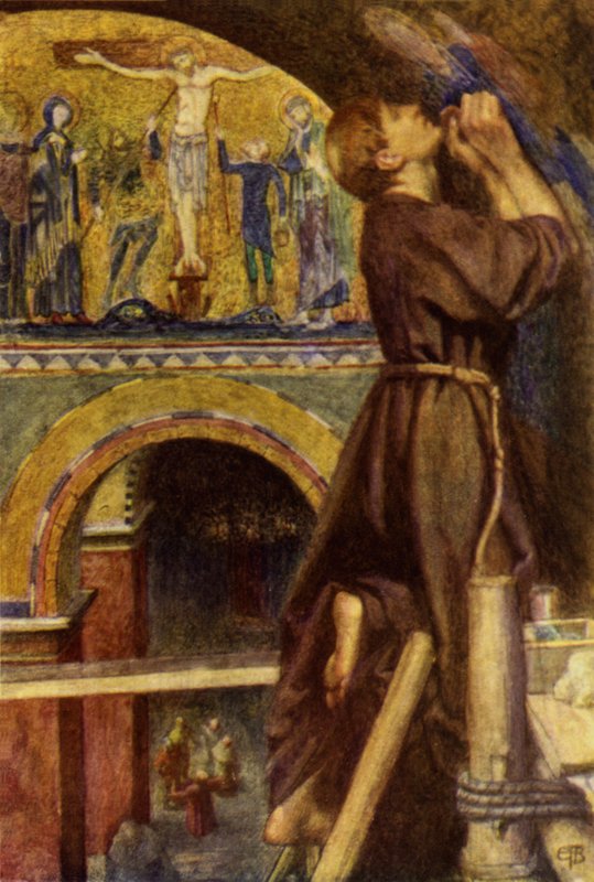 Staré obrazy ve Florencii (barevné lito) od Eleanor Fortescue Brickdale