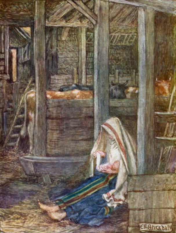 Narození Páně (barevné lito) od Eleanor Fortescue Brickdale