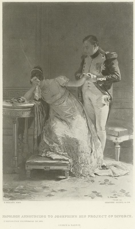 Napoleon oznamuje Josephine svůj projekt rozvodu (hlubotisk) od Eleuterio Pagliano