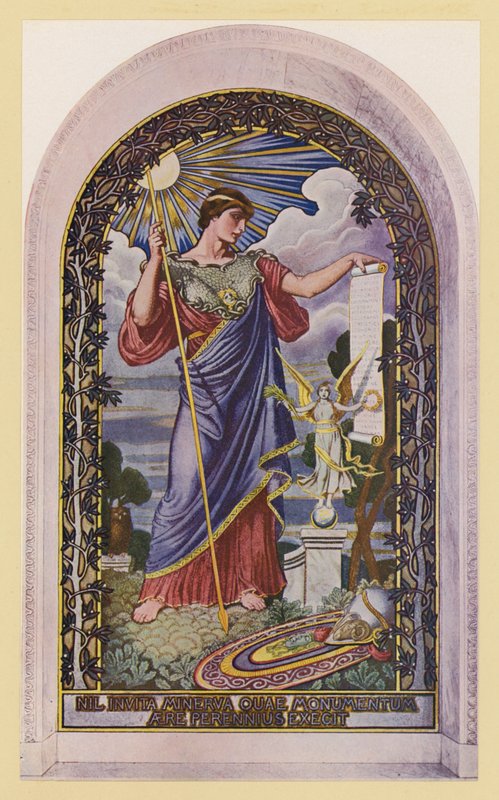 Minerva míru (barevná litografie) od Elihu Vedder