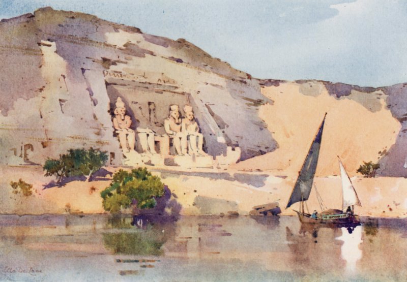 Abu Simbel (barevné lito) od Ella Du Cane