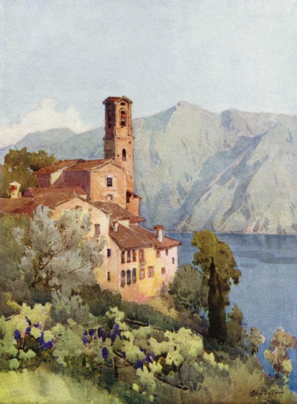 Castagnola, jezero Lugano (barva litho) od Ella Du Cane